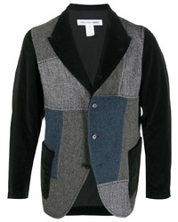 Мужской черный пиджак в стиле пэчворк от Comme Des Garcons SHIRT