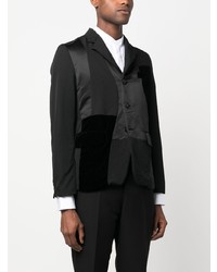 Мужской черный пиджак в стиле пэчворк от Black Comme Des Garçons