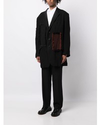 Мужской черный пиджак в стиле пэчворк от Yohji Yamamoto