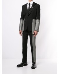 Мужской черный пиджак в стиле пэчворк от Alexander McQueen