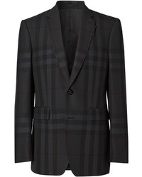 Мужской черный пиджак в шотландскую клетку от Burberry