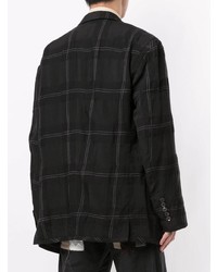 Мужской черный пиджак в шотландскую клетку от Ziggy Chen