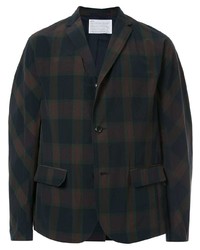 Мужской черный пиджак в шотландскую клетку от Kolor