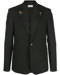 Черный пиджак из бисера с вышивкой