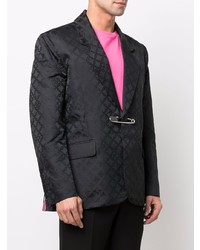 Мужской черный пиджак из парчи с принтом от Charles Jeffrey Loverboy