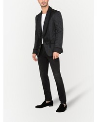Мужской черный пиджак из парчи с принтом от Dolce & Gabbana