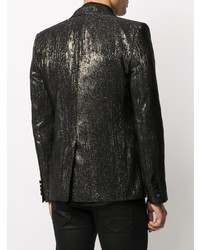 Мужской черный пиджак из парчи от Saint Laurent