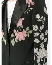Женский черный пиджак с вышивкой от Gucci