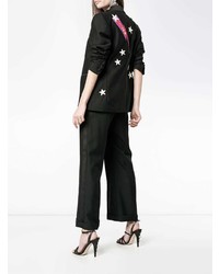 Женский черный пиджак с вышивкой от Racil