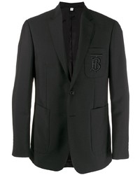 Мужской черный пиджак с вышивкой от Burberry