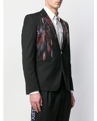 Мужской черный пиджак с вышивкой от Just Cavalli
