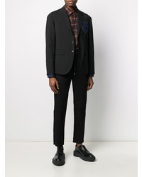 Мужской черный пиджак с вышивкой от DSQUARED2