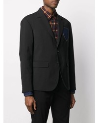 Мужской черный пиджак с вышивкой от DSQUARED2
