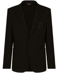 Мужской черный пиджак с вышивкой от Dolce & Gabbana