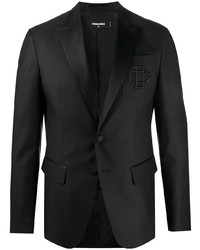 Мужской черный пиджак с вышивкой от DSQUARED2