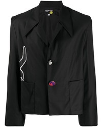 Мужской черный пиджак с вышивкой от DUOltd