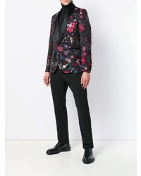 Мужской черный пиджак с вышивкой от Christian Pellizzari