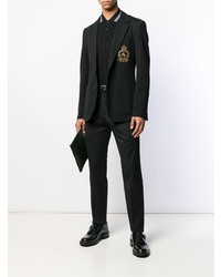 Мужской черный пиджак с вышивкой от Dolce & Gabbana