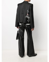 Мужской черный пиджак с вышивкой от DUOltd