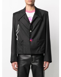 Мужской черный пиджак с вышивкой от DUOltd