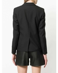 Женский черный пиджак с вышивкой от Saint Laurent