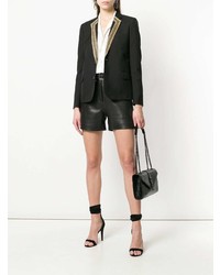 Женский черный пиджак с вышивкой от Saint Laurent