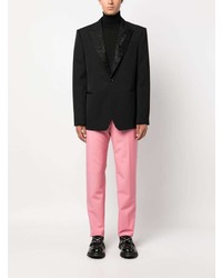 Мужской черный пиджак с вышивкой от Alexander McQueen