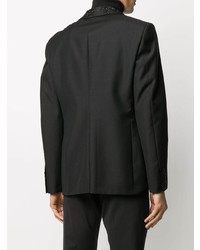 Мужской черный пиджак с вышивкой от Alexander McQueen