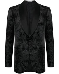 Мужской черный пиджак с вышивкой от Emporio Armani