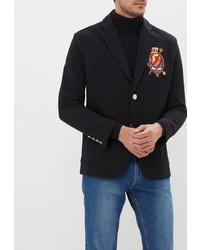 Мужской черный пиджак с вышивкой от FWD lab
