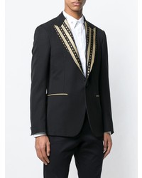 Мужской черный пиджак с вышивкой от Versace