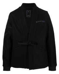 Мужской черный пиджак с вышивкой от Maharishi