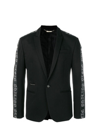 Мужской черный пиджак с вышивкой от Philipp Plein