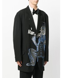 Мужской черный пиджак с вышивкой от Yohji Yamamoto