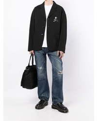 Мужской черный пиджак с вышивкой от Mastermind Japan