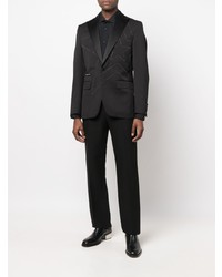 Мужской черный пиджак с вышивкой от Philipp Plein