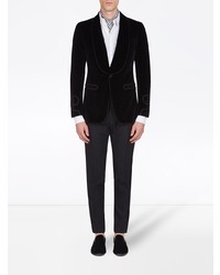 Мужской черный пиджак с вышивкой от Dolce & Gabbana