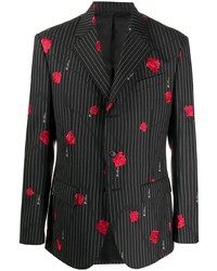 Мужской черный пиджак с вышивкой от Versace