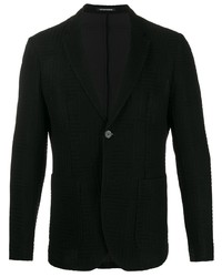 Мужской черный пиджак с геометрическим рисунком от Emporio Armani