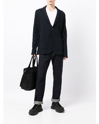 Мужской черный пиджак с геометрическим рисунком от Armani Exchange
