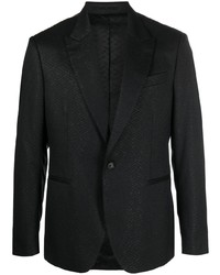 Мужской черный пиджак с геометрическим рисунком от Versace