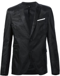 Черный пиджак с камуфляжным принтом