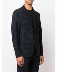Мужской черный пиджак с камуфляжным принтом от Hydrogen