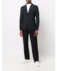 Мужской черный пиджак с камуфляжным принтом от Hydrogen