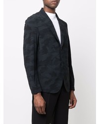 Мужской черный пиджак с камуфляжным принтом от Hydrogen