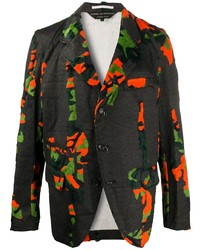 Мужской черный пиджак с камуфляжным принтом от Comme Des Garcons Homme Plus