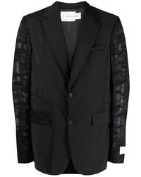 Мужской черный пиджак с камуфляжным принтом от Feng Chen Wang