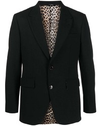 Мужской черный пиджак с леопардовым принтом от ERALDO