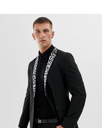 Мужской черный пиджак с леопардовым принтом от Religion