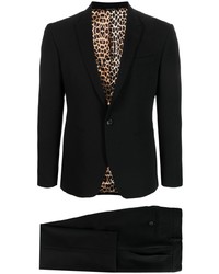 Мужской черный пиджак с леопардовым принтом от Reveres 1949